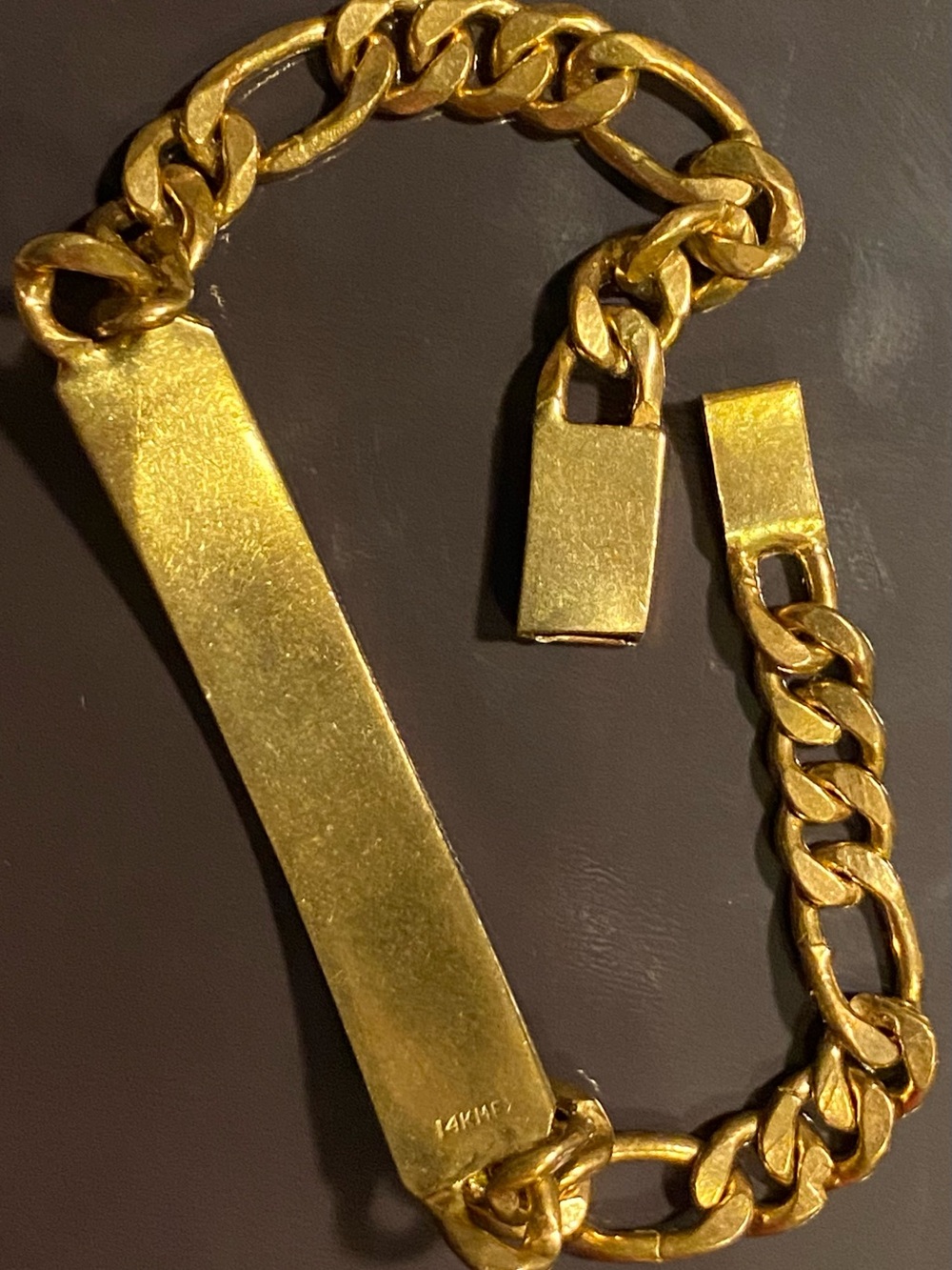 Gold Plated Men's ID Bracelet - Classic Chain Link